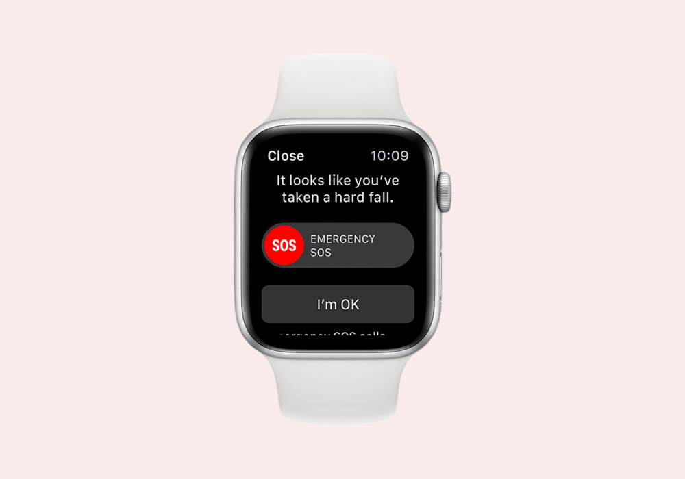 Apple Watch showing the fall detection feature